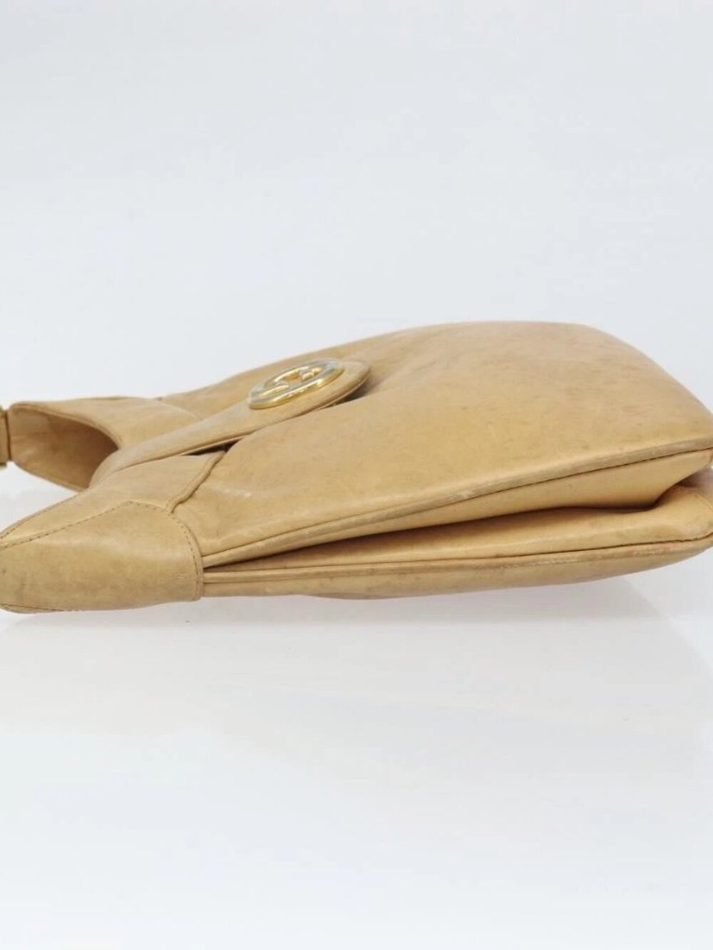 GUCCI Shoulder Bag Leather Beige Gold - Picture 7 of 16
